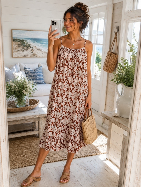 Universal Thread Dresses & Skirts - Universal Thread Brown & Cream Floral Maxi Skirt